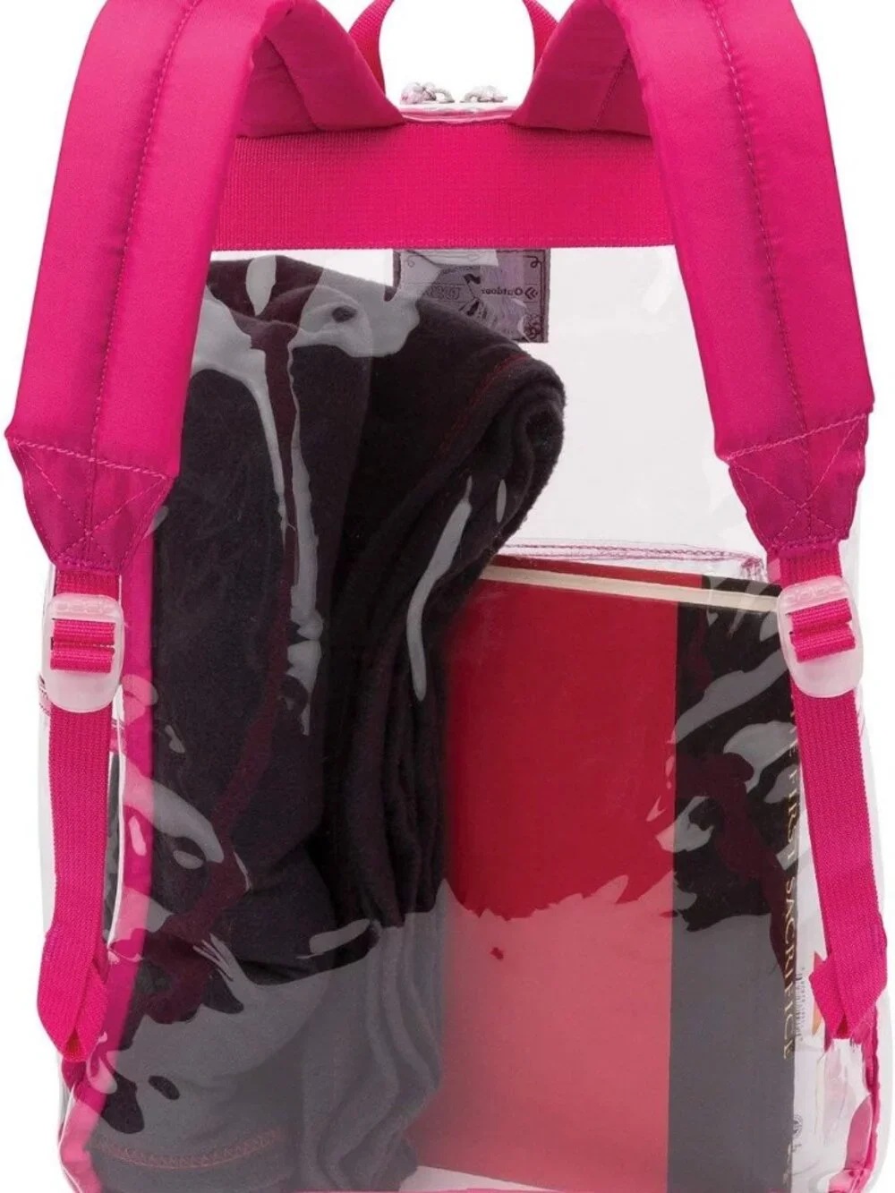 Stylish Clear Pass Daypack in Pink & Black - Lightweight, Durable, Perfect for